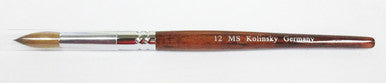MS Kolinsky Germany Acetone Proof Red Wood Acrylic Brush No.12