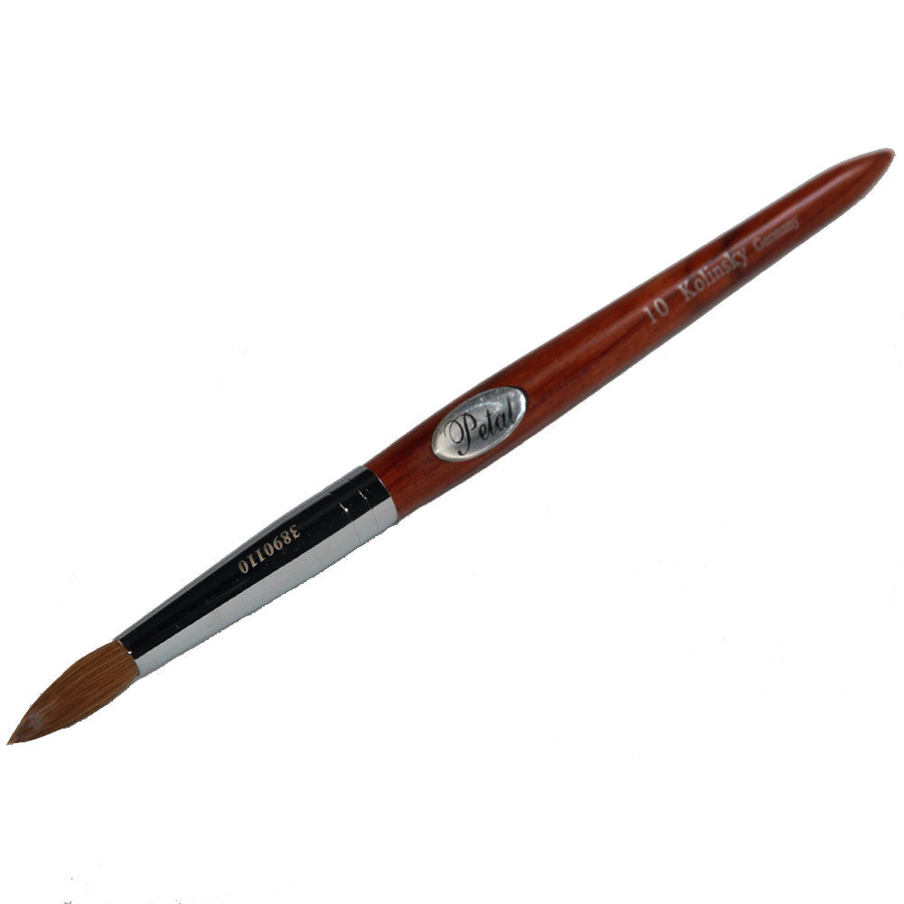 Petal Kolinsky Acrylic Nail Brush Red Wood 