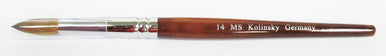 MS Kolinsky Germany Acetone Proof Red Wood Acrylic Brush No.14