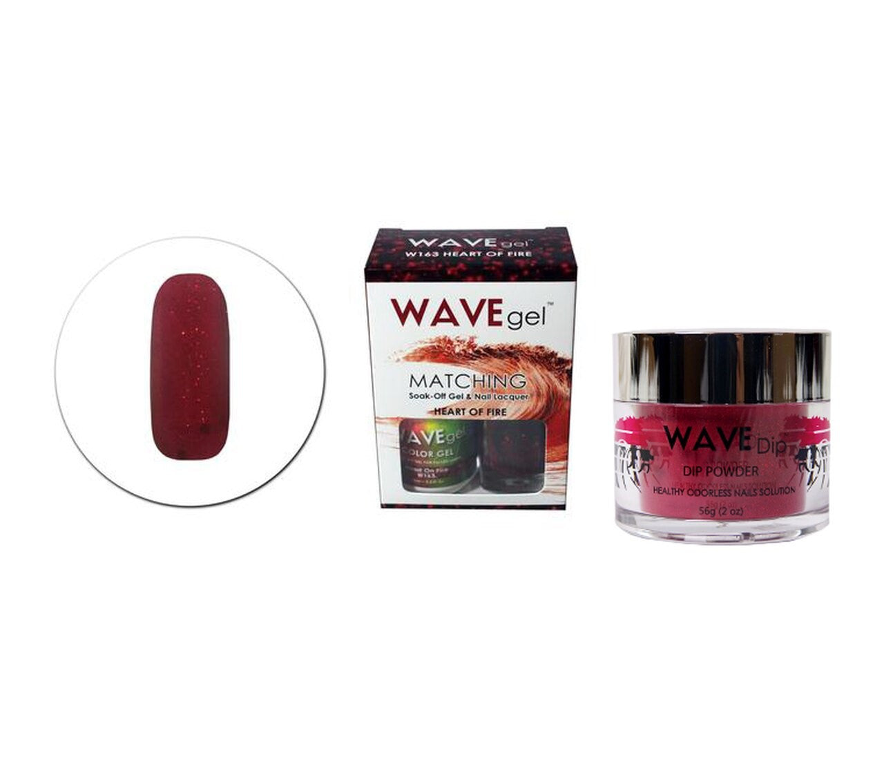 WAVEGEL 3IN1 MATCHING (GEL+LACQUER+DIP) - #163(W163) HEART ON FIRE