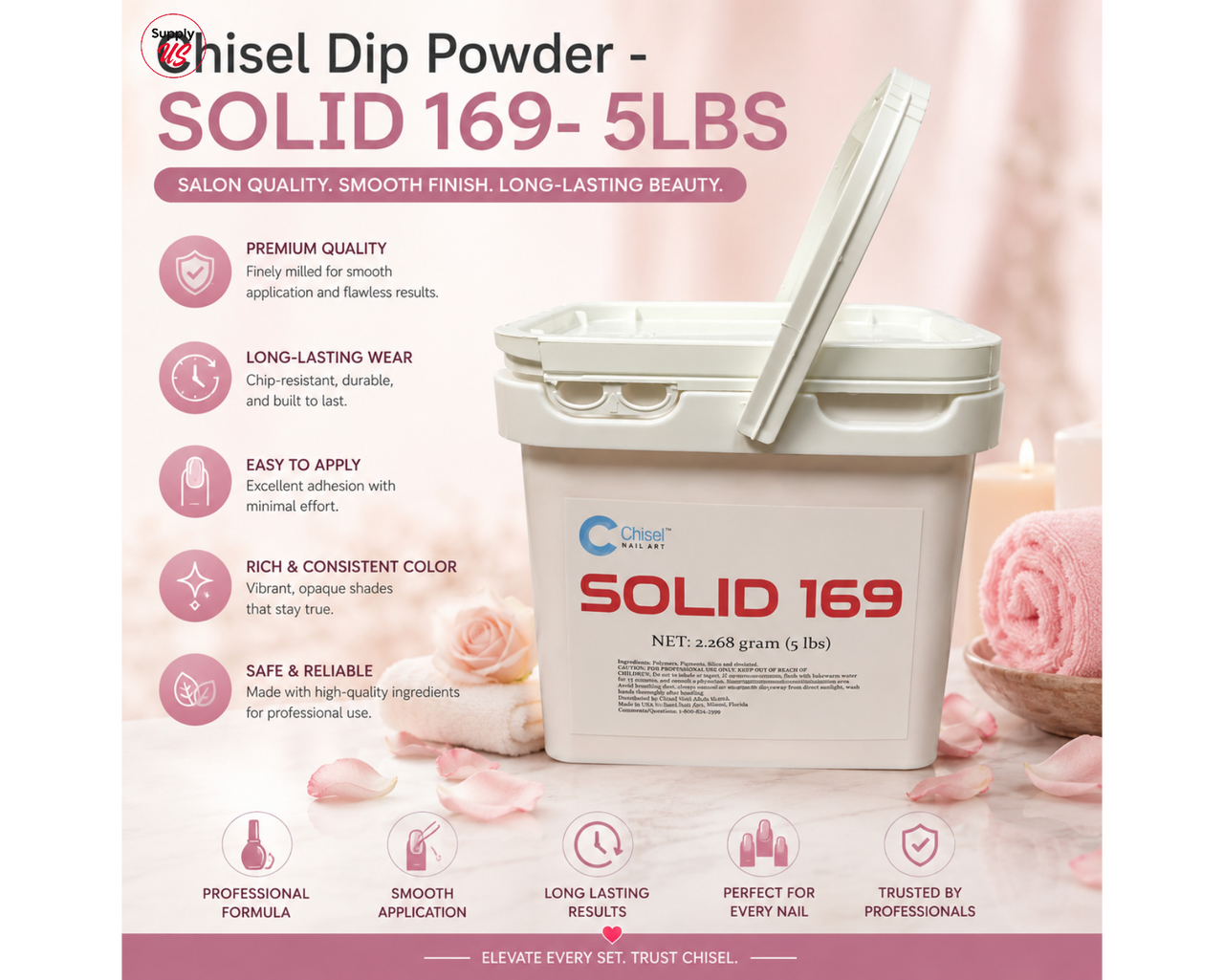 Chisel Solid Dip Powder - SOLID 169 - 5LBS