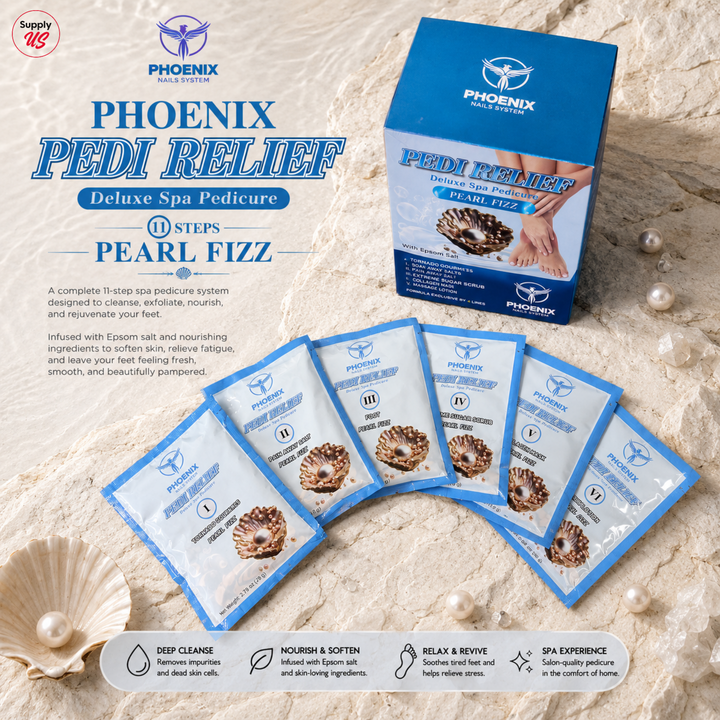 PHOENIX Pedi Relief Deluxe Spa Pedicure 11 Steps - Case of 36 Pack