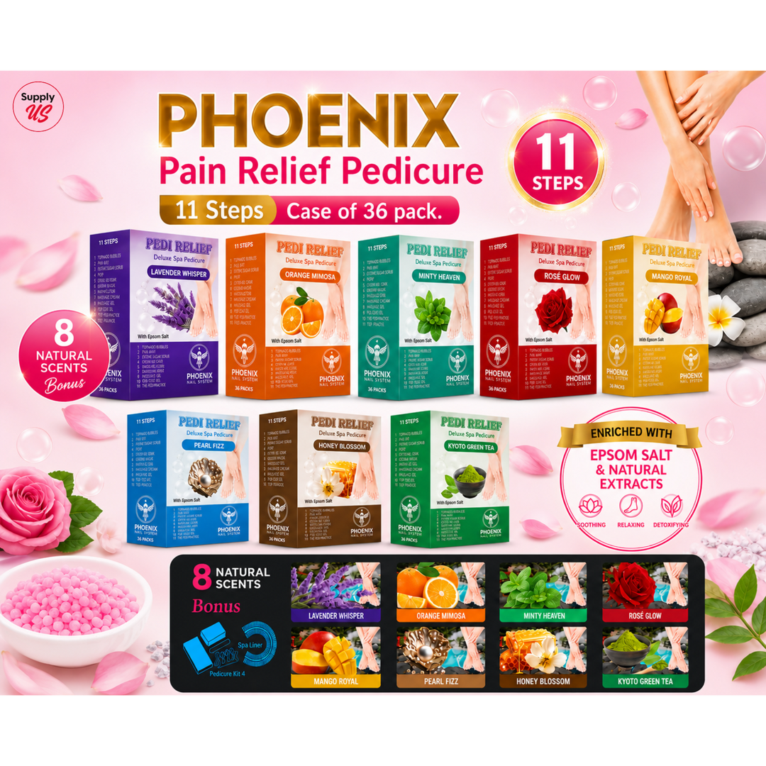 PHOENIX Pedi Relief Deluxe Spa Pedicure 11 Steps - Case of 36 Pack