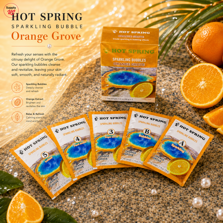 Hot Spring Sparkling Bubbles 5in1 Orange Grove + Free Pedicure Liner