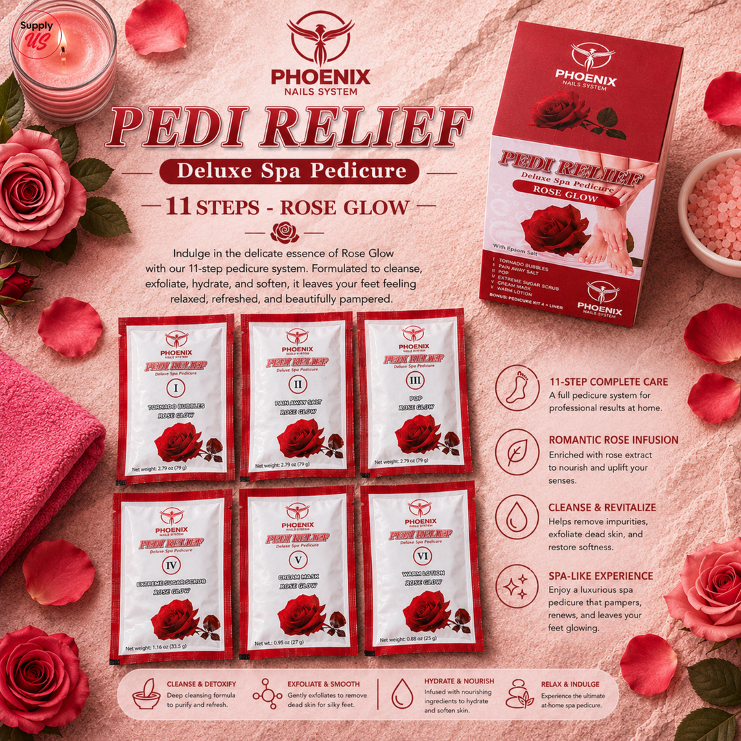 PHOENIX Pedi Relief Deluxe Spa Pedicure 11 Steps - Case of 36 Pack