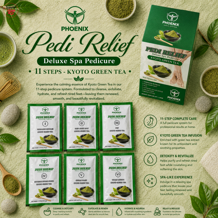 PHOENIX Pedi Relief Deluxe Spa Pedicure 11 Steps - Case of 36 Pack