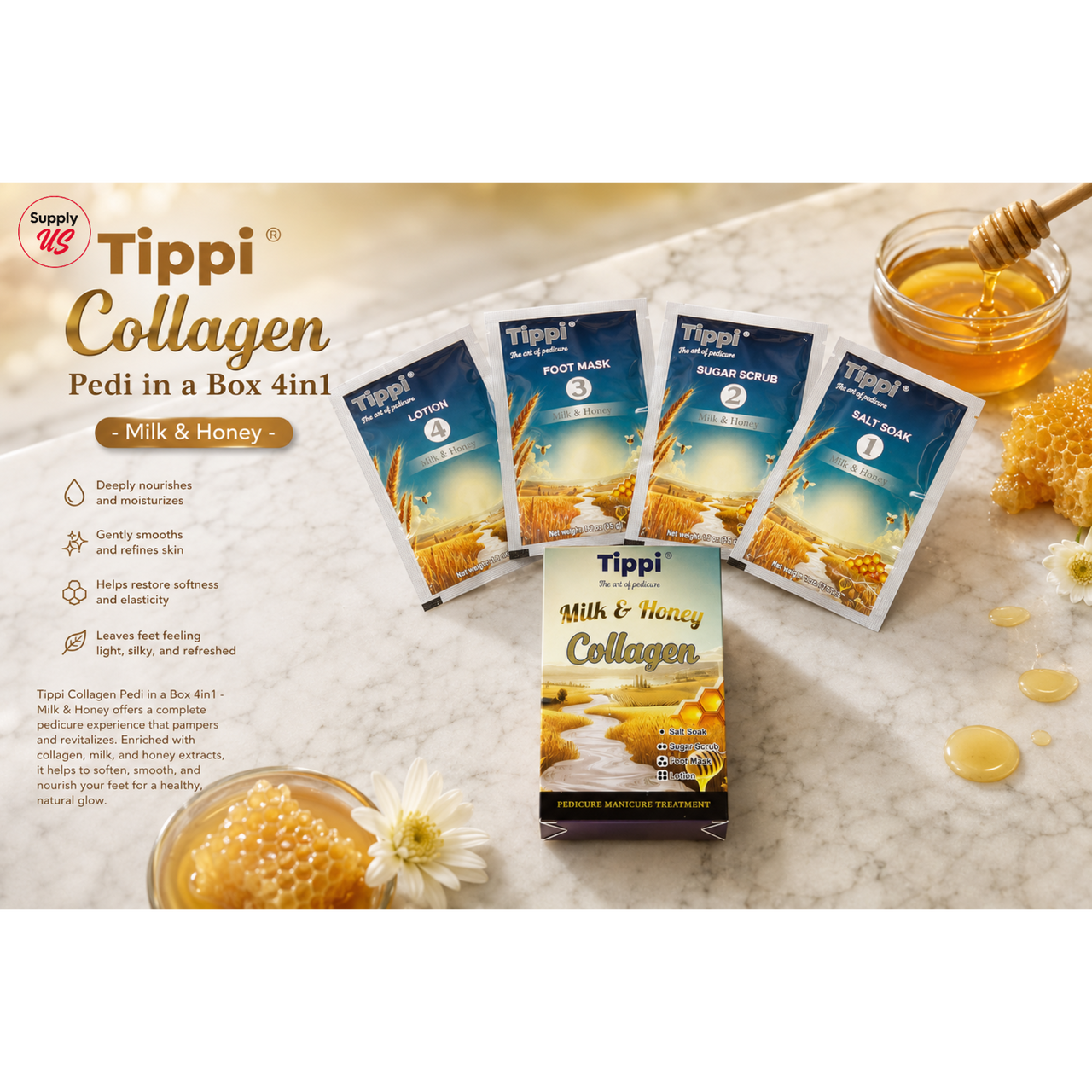 Tippi Collagen Pedi in a Box 4in1 - Milk & Honey