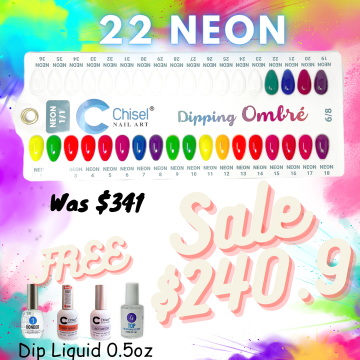 Chisel Powder Neon 22 Colors Free 4 Liquid 0.5oz