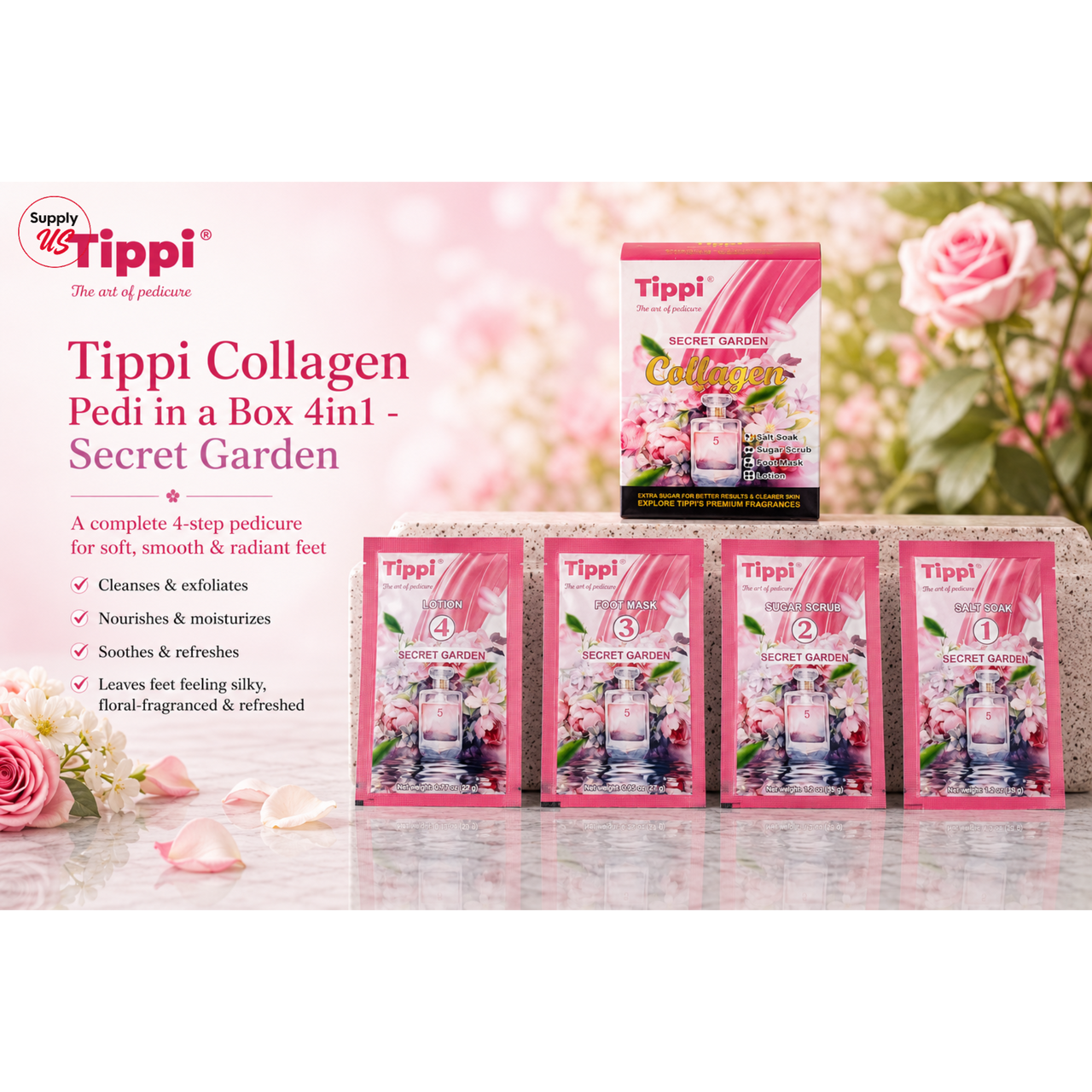 Tippi Collagen Pedi in a Box 4in1 - Secret Garden