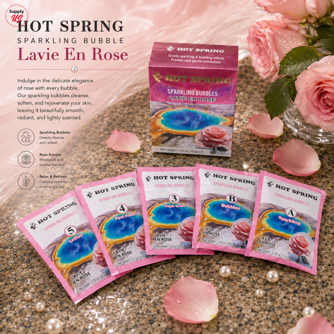 Hot Spring Sparkling Bubbles 5in1 Lavie En Rose + Free Pedicure Liner