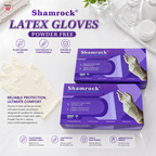 Shamrock Latex Gloves Box - Size: Medium ( Powder Free )