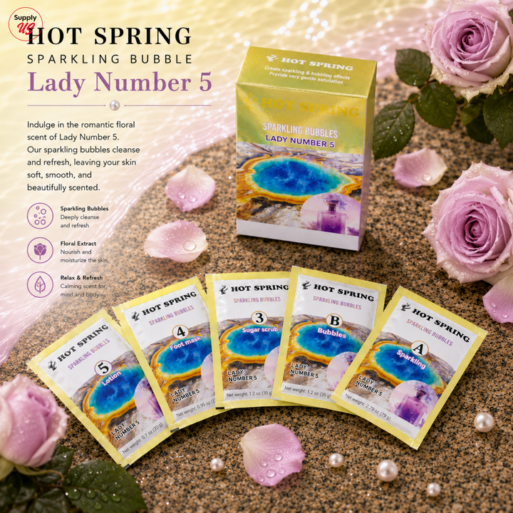 Hot Spring Sparkling Bubbles 5in1 Lady Number 5 + Free Pedicure Liner