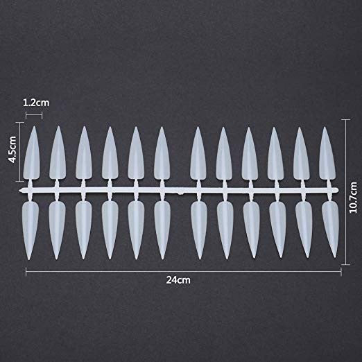 Nail Tip Color Chart 240 Pcs Long Sharp (Natural)
