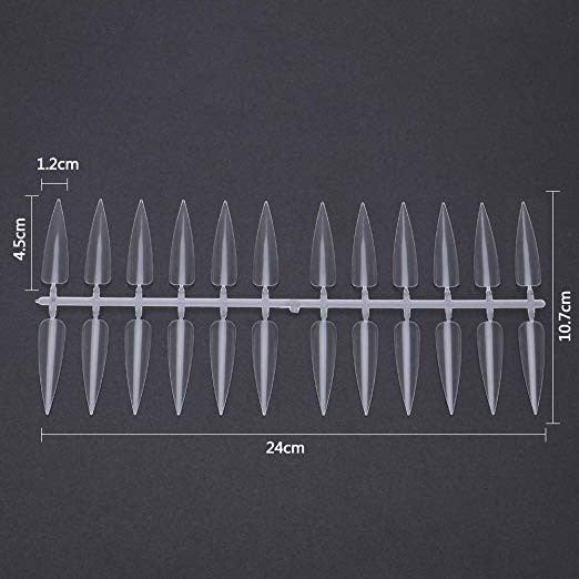 Nail Tip Color Chart 240 Pcs Long Sharp (Clear)