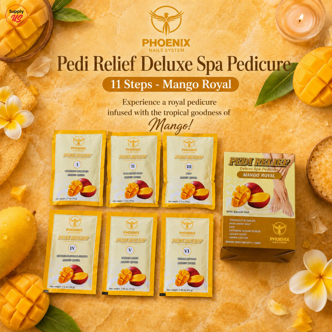 PHOENIX Pedi Relief Deluxe Spa Pedicure 11 Steps - Case of 36 Pack