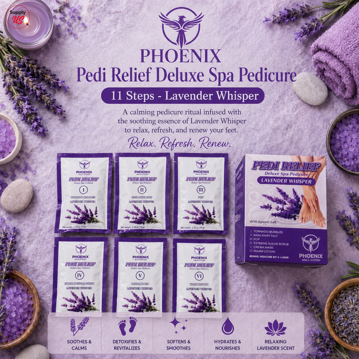 PHOENIX Pedi Relief Deluxe Spa Pedicure 11 Steps - Lavender Whisper - BUY 10 FREE 1