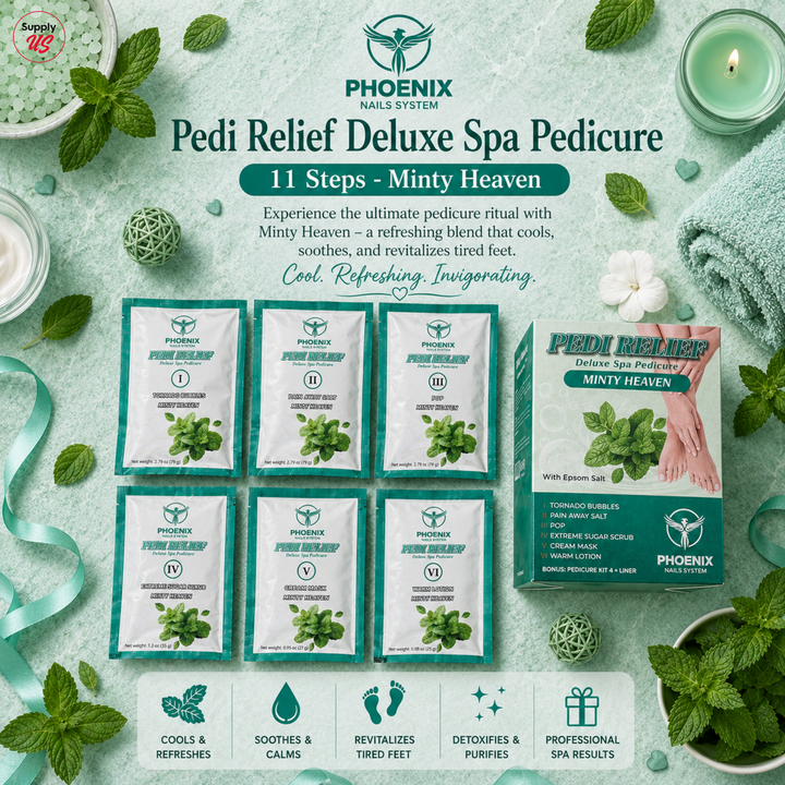 PHOENIX Pedi Relief Deluxe Spa Pedicure 11 Steps - Case of 36 Pack
