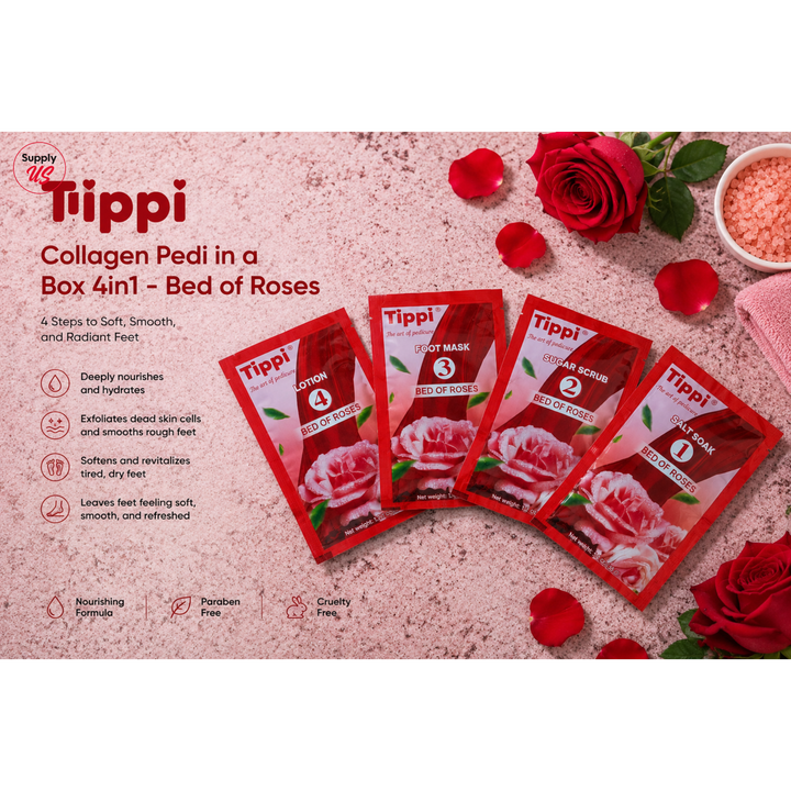 Tippi Collagen Pedi in a Box 4in1 - Bed of Roses