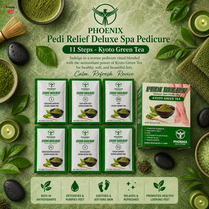 PHOENIX Pedi Relief Deluxe Spa Pedicure 11 Steps - Case of 36 Pack