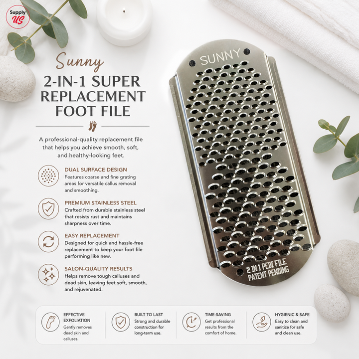 Sunny 2-In-1 Super Replacement Foot File - BUY 10 FREE 1