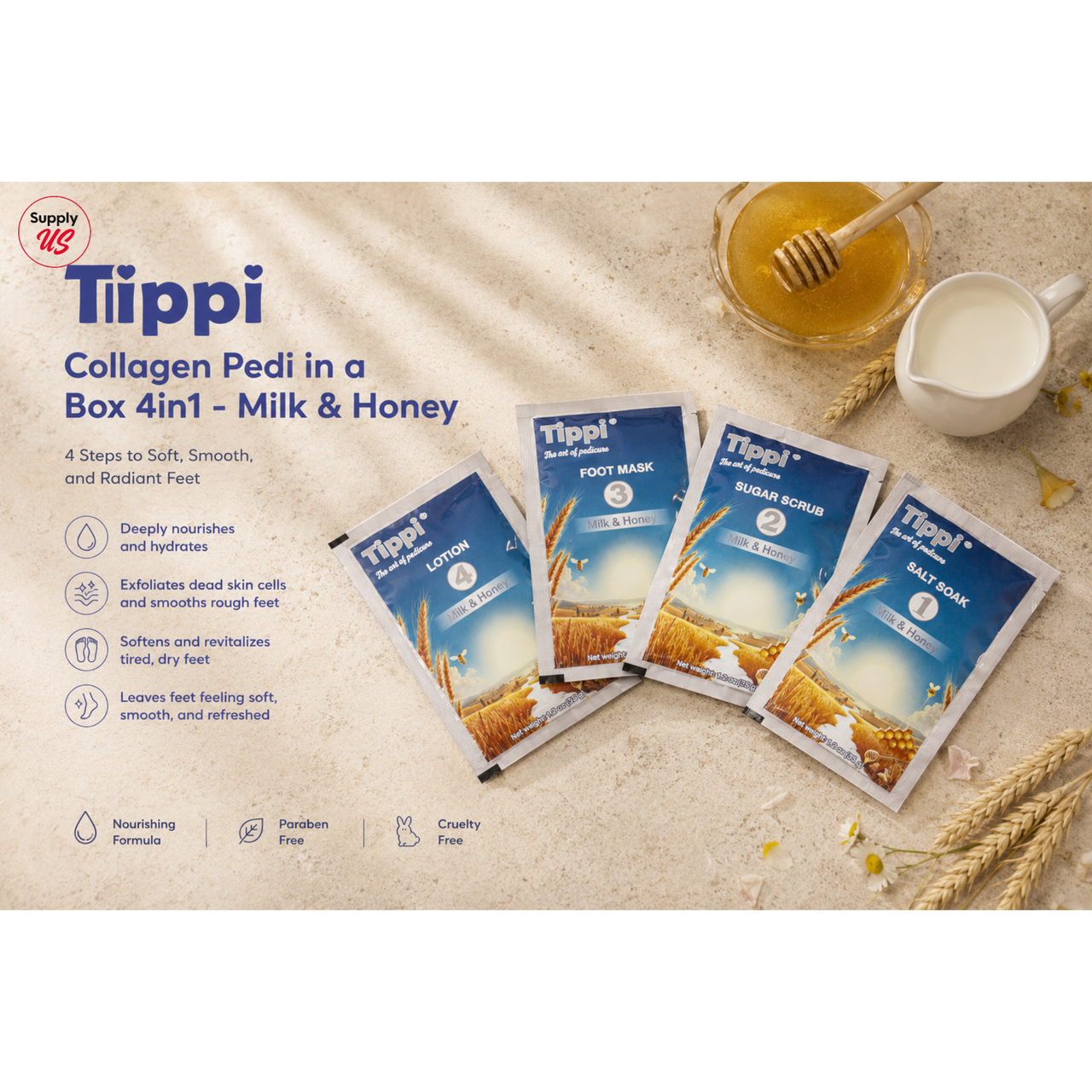 Tippi Collagen Pedi in a Box 4in1 - Milk & Honey