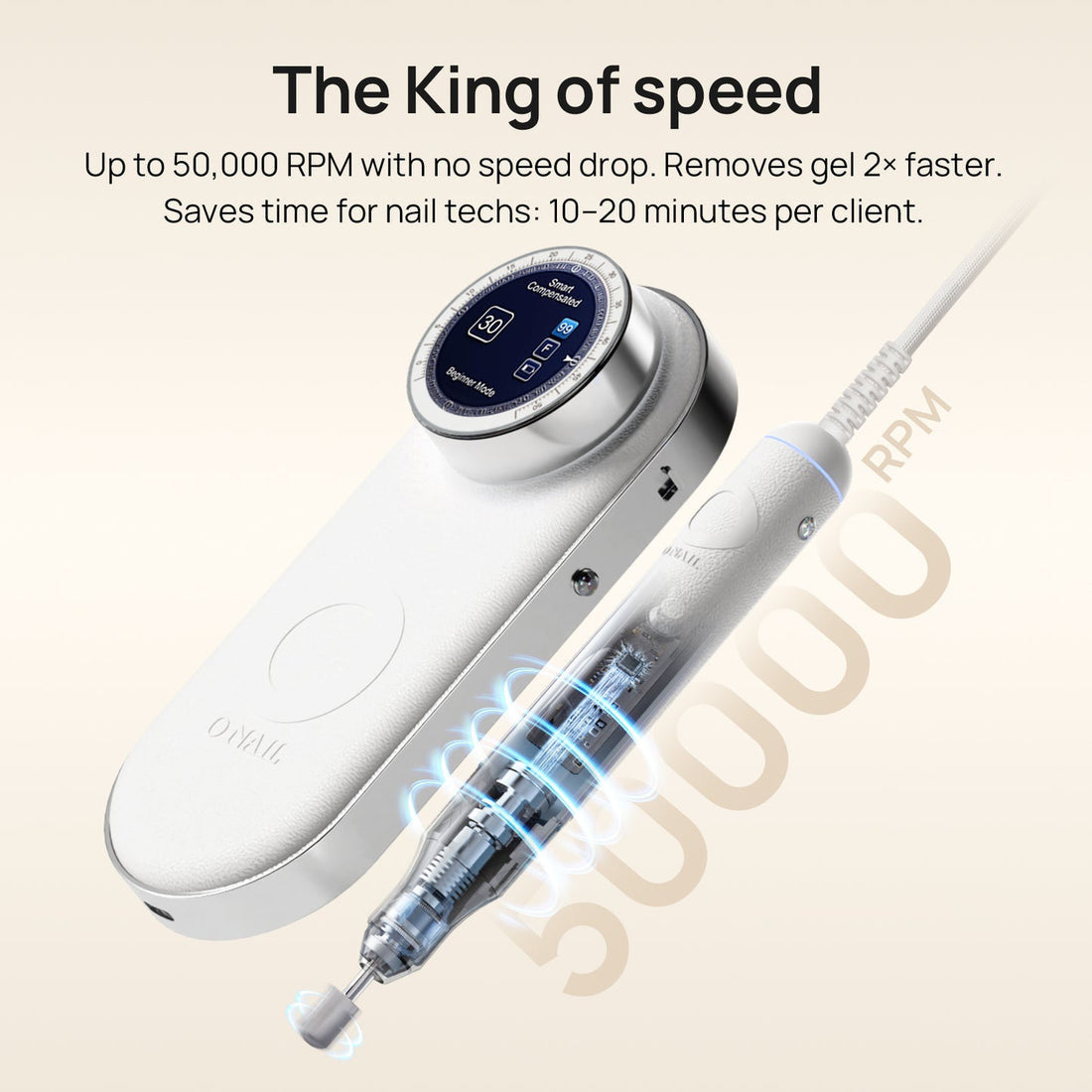 ONAIL Nail Drill Pro Max 2 Handpieces Version - White/Black/Purple