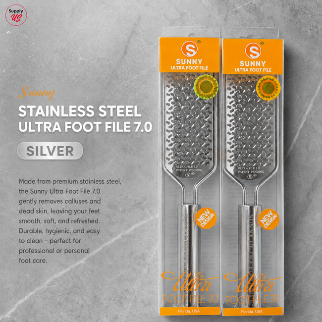 Sunny Stainless Steel Ultra Foot File 7.0 Silver - Buy 5 Free 1 Hover Image