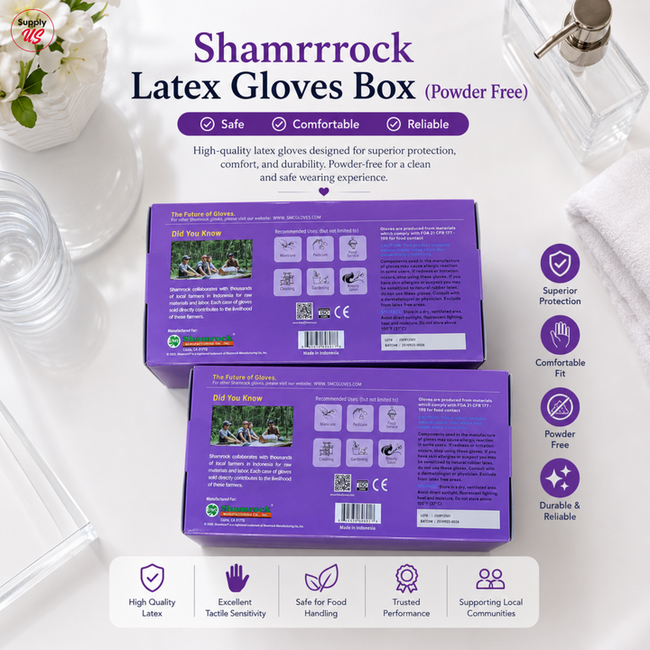 Shamrock Latex Gloves Box - Size: Large ( Powder Free ) Main Image