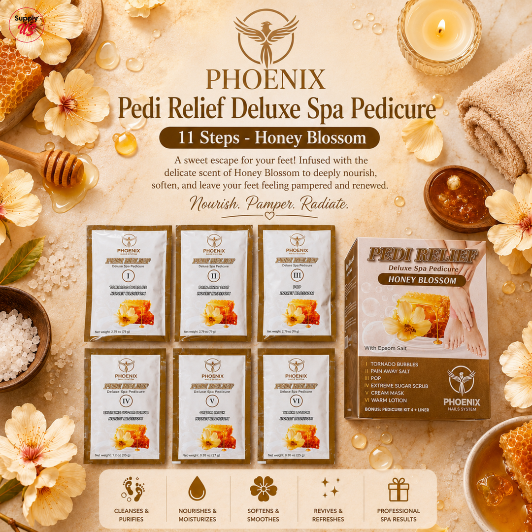 PHOENIX Pedi Relief Deluxe Spa Pedicure 11 Steps - Case of 36 Pack