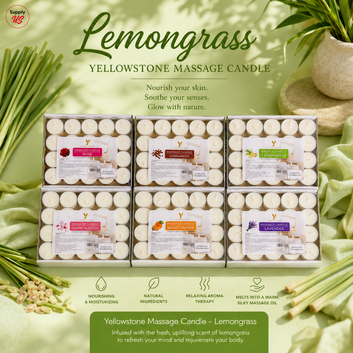 Yellowstone Massage Candle - Lemongrass - BUY 2 FREE 1