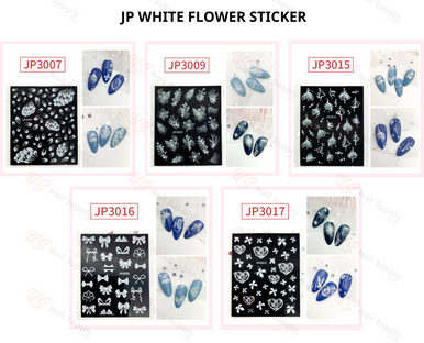 JP WHITE FLOWER STICKER
