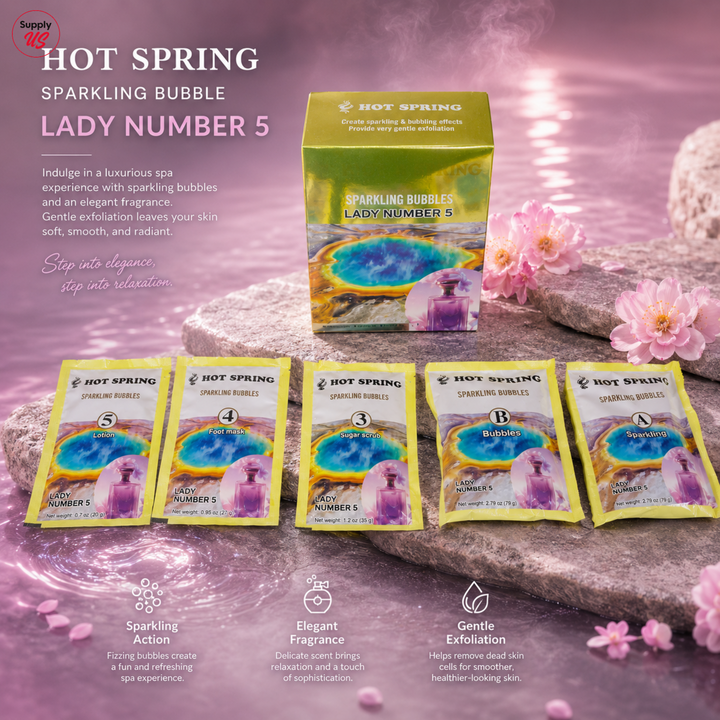 Hot Spring Sparkling Bubbles 5in1 Lady Number 5 + Free Pedicure Liner
