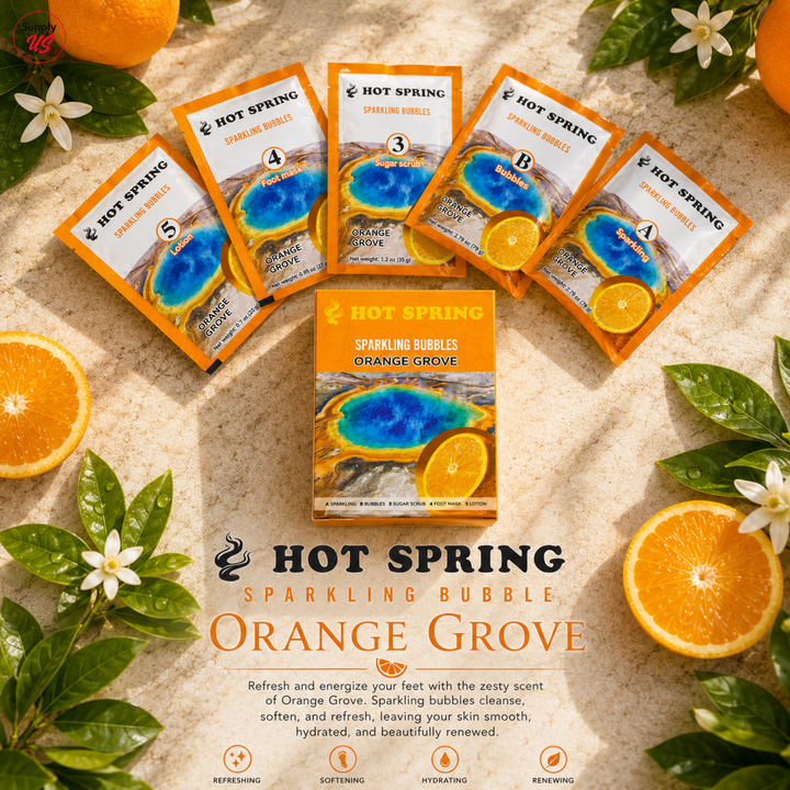 Hot Spring Sparkling Bubbles 5in1 Orange Grove + Free Pedicure Liner