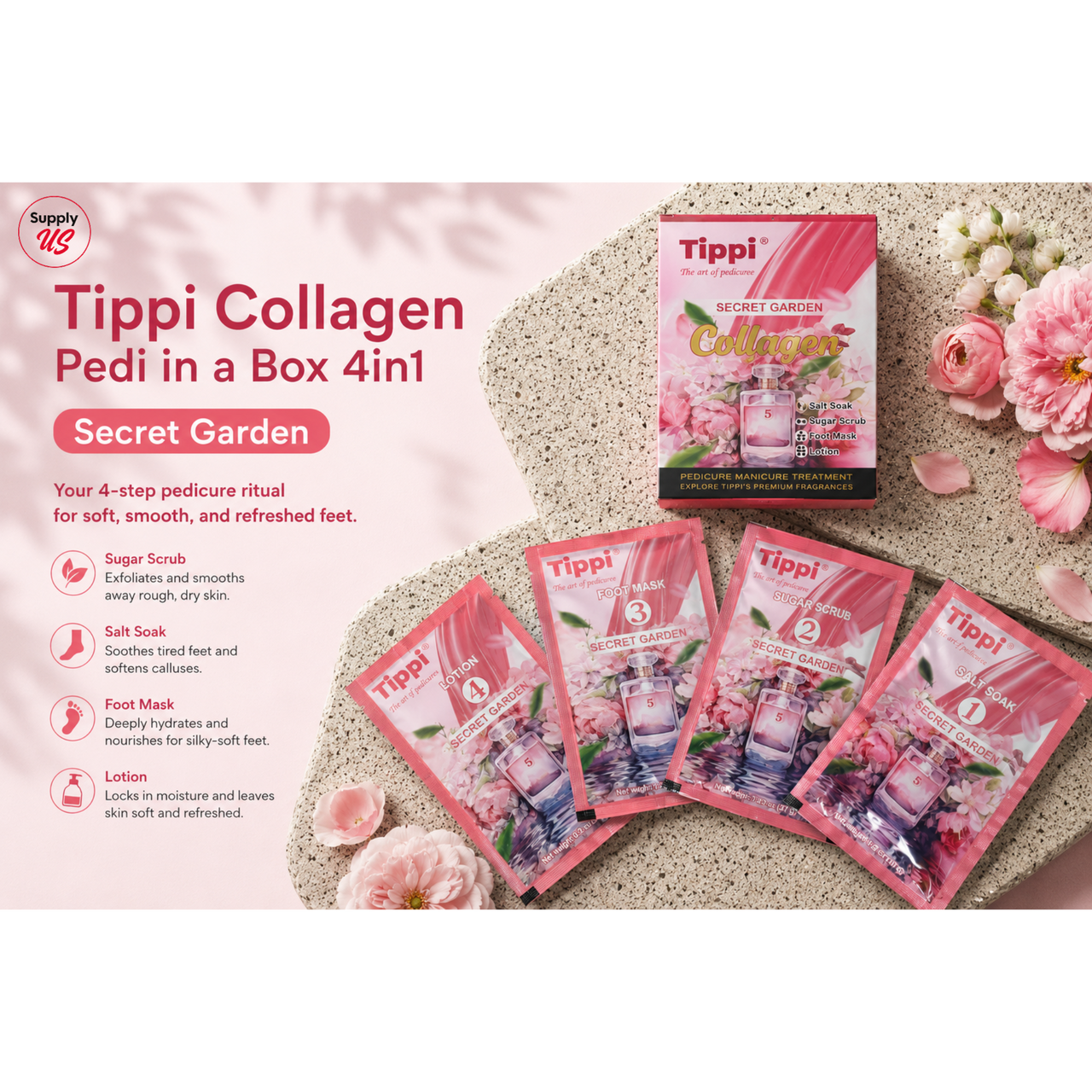 Tippi Collagen Pedi in a Box 4in1 - Secret Garden