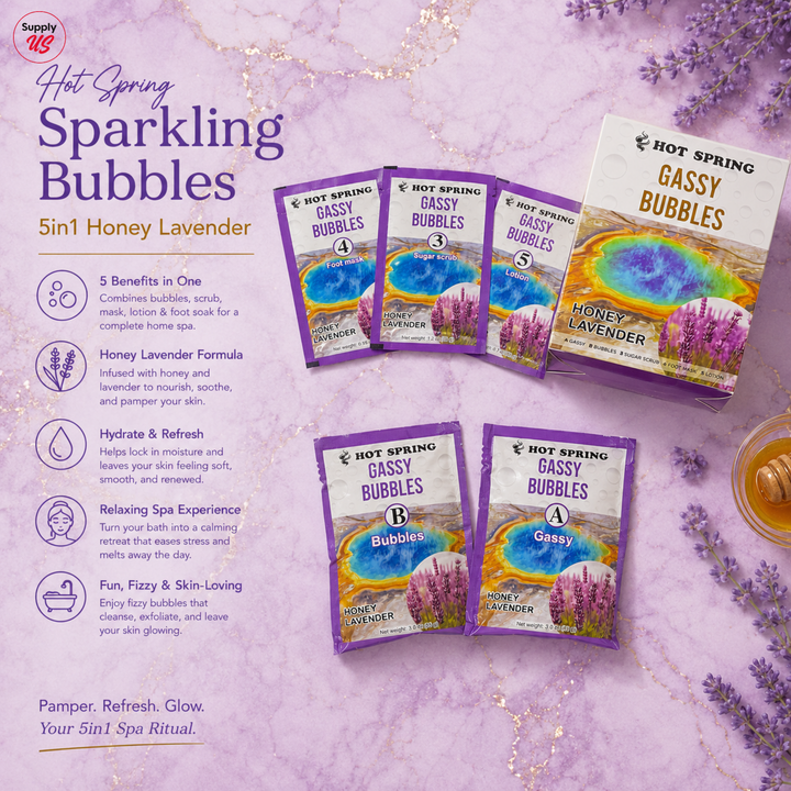 Hot Spring Sparkling Bubbles 5in1 Honey Lavender + Free Pedicure Liner