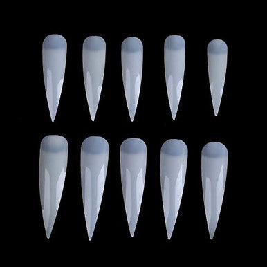 MS 500 Pcs Long Sharp Nail Art Tips Natural ( From size 0 to 9)