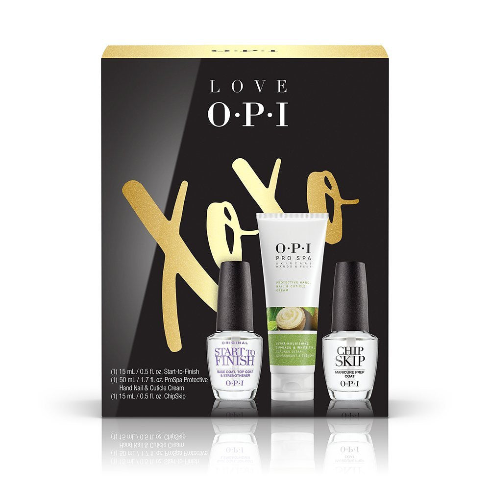OPI XOXO Manicure Trio Kit Includes Start-To-Finish 0.5oz , Chipskip 0.5oz & Cuticle Cream 1.7oz