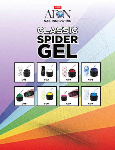 Aeon Spider Gel Classic Kit of 8 Colors + Free 3 Design Brushes