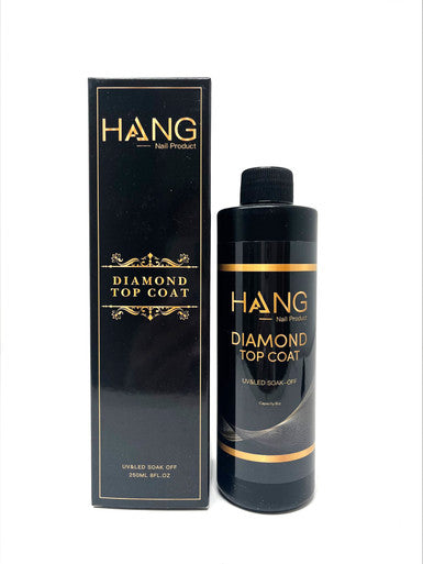 HANG DIAMOND GEL TOPCOAT NO CLEANSE REFILL 8OZ + FREE 3 BOTTLE 0.5OZ