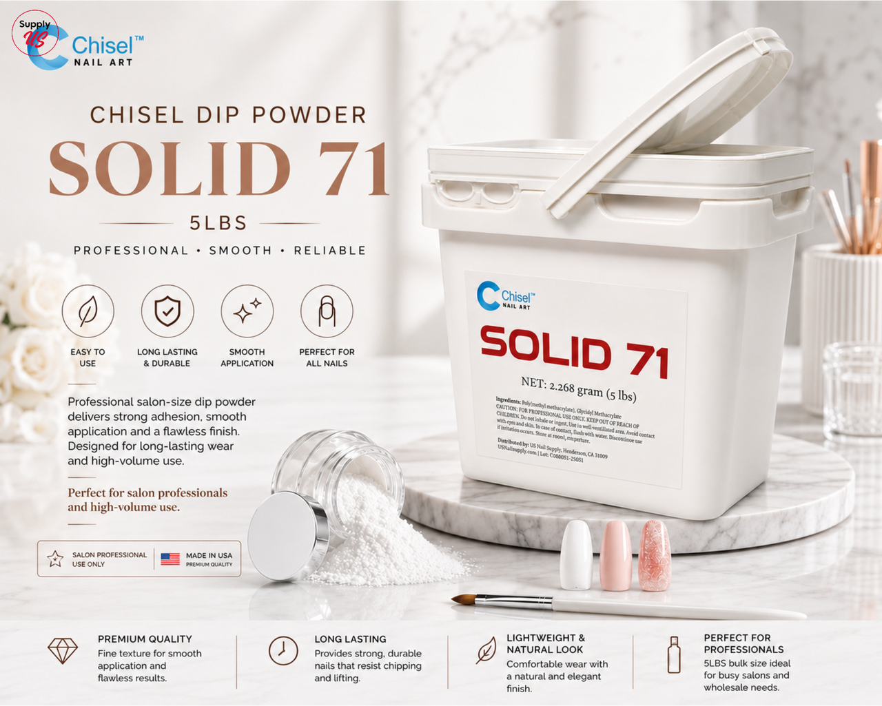 Chisel Solid Dip Powder - SOLID 71 - 5LBS