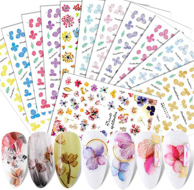 3D FLOWER STICKERS 14PCS/SET XF3022-45