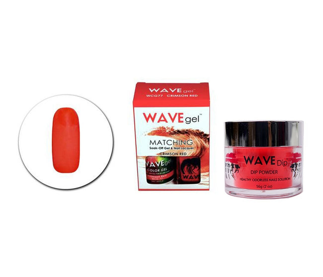 WAVEGEL 3IN1 MATCHING (GEL+LACQUER+DIP) - #77(WCG77) CRIMSON RED Hover Image