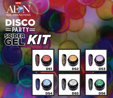 Aeon Spider Gel Party Disco 6 Colors + 3 Liner Brushes