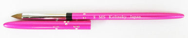 MS Kolinsky Japan Pink Aluminium 3D Brush No.8