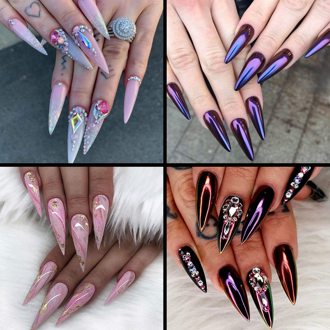 Stiletto Nail Tips Clear 10 Sizes ( Bag of 500pcs )