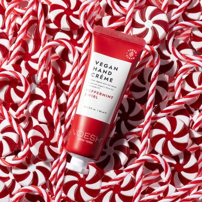 Voesh Limited Edition Peppermint Swirl Vegan Hand & Body Crème / 1.5 oz.