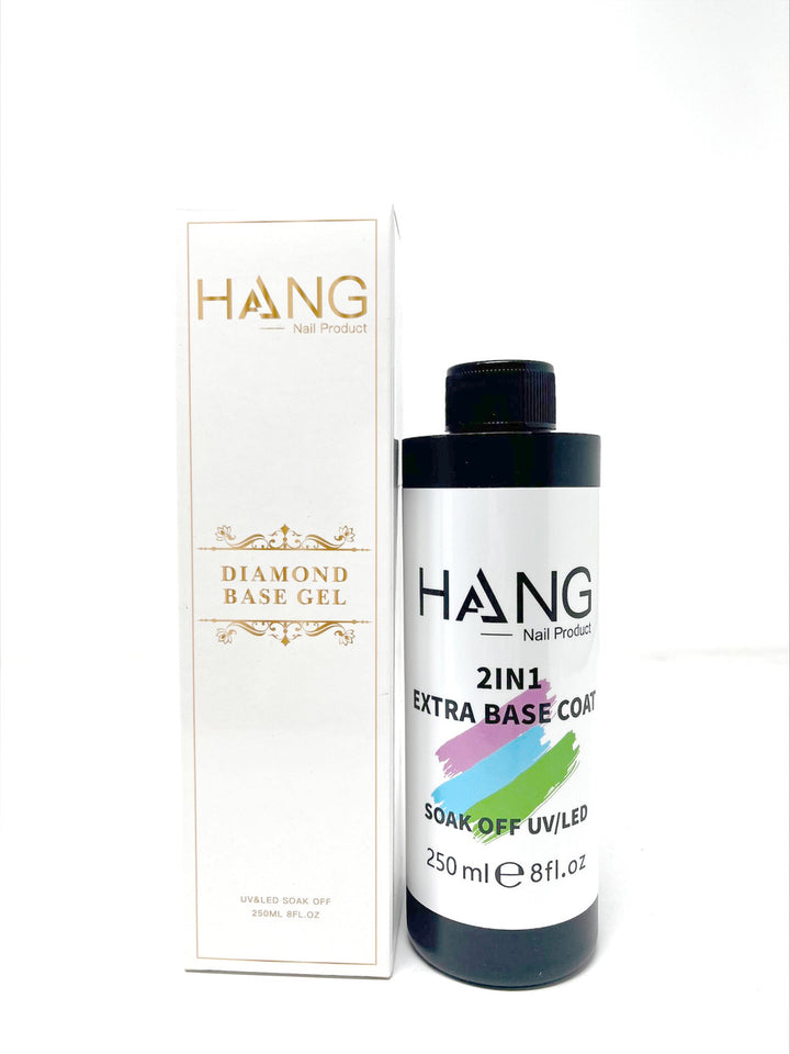 HANG DIAMOND GEL BASE COAT REFILL 8OZ + FREE 3 BOTTLE 0.5OZ