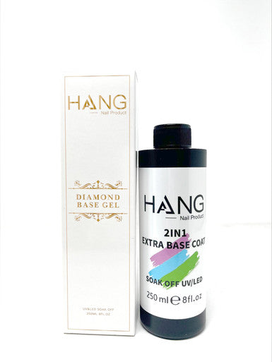 HANG DIAMOND GEL BASE COAT REFILL 8OZ + FREE 3 BOTTLE 0.5OZ