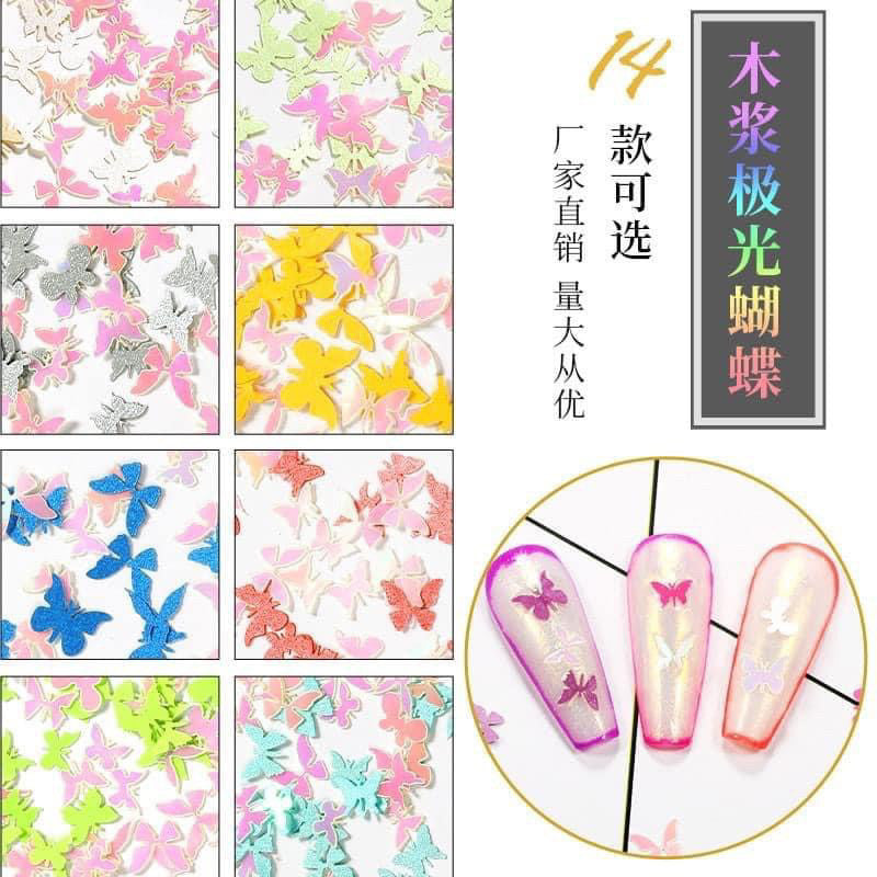 Flowers & Butterfly Mix Nail Art Decal (set of 6) Na023