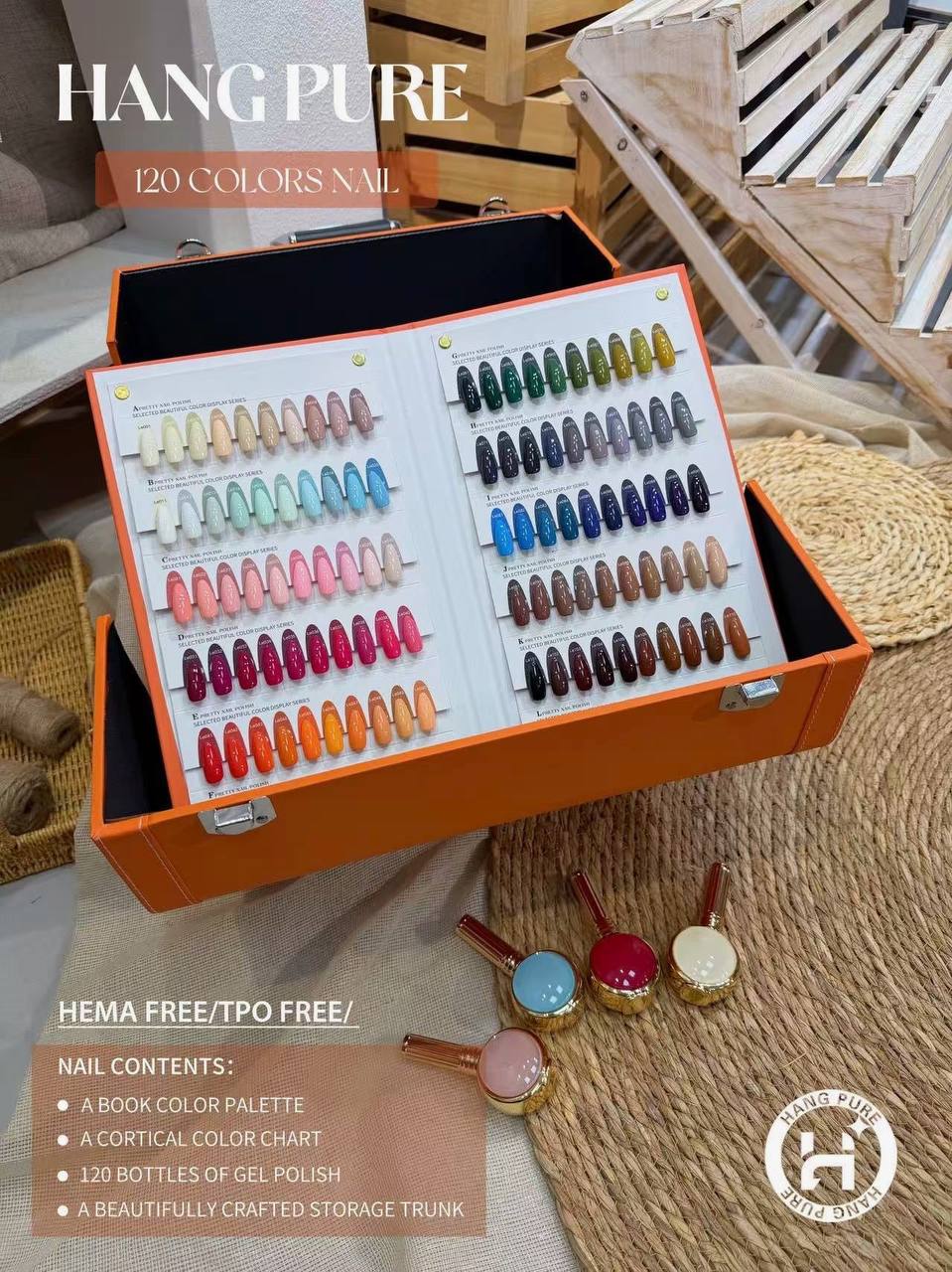 HANG PURE – 120 COLORS GEL POLISH COLLECTION FREE 1 VALI + 1 COLOR BOOK + 1 COLOR CHART